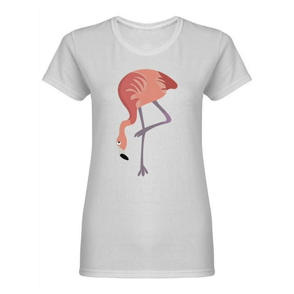 Flamingo Animal Cartoon Design Shaped T-Shirt Women -Image by Shutterstock, Female Large