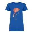 thumbnail image 1 of Flamingo Animal Cartoon Design  Shaped T-Shirt Women -Image by Shutterstock, Female Large, 1 of 2