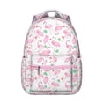 thumbnail image 1 of Flamingo Beach Day Backpack - Sand-Resistant Material, Wet Pocket for Swimsuits, Perfect for Coastal College Students & Summer Semester, 1 of 6