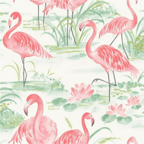 Flamingo Beach Peel & Stick Wallpaper, Pink