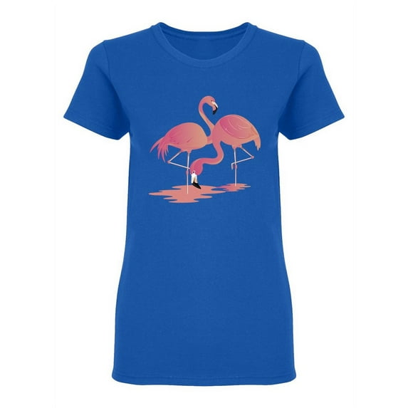 Flamingo Bird Colored Design Shaped T-Shirt Women -Image by Shutterstock, Female x-Large