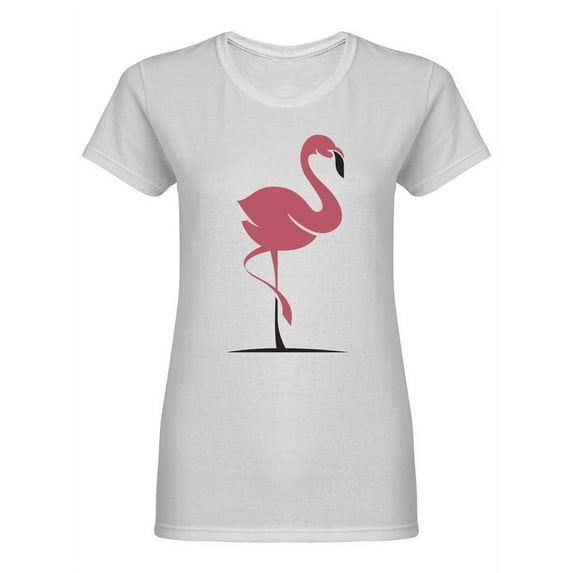 Flamingo Bird Exotic Design Shaped T-Shirt Women -Image by Shutterstock, Female XX-Large