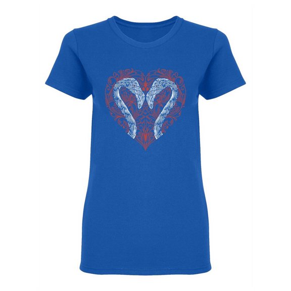 Flamingo Bird Making Heart Shaped T-Shirt Women -Image by Shutterstock, Female XX-Large