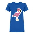 thumbnail image 1 of Flamingo Bird Pixel Art Shaped T-Shirt Women -Image by Shutterstock, Female Large, 1 of 2