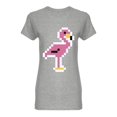 thumbnail image 1 of Flamingo Bird Pixel Art Shaped Tee Women's -Image by Shutterstock, 1 of 2