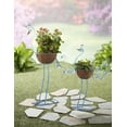 thumbnail image 1 of Flamingo Bird Planters with Coconut Fiber Basket - Blue - Set of 2, 1 of 2