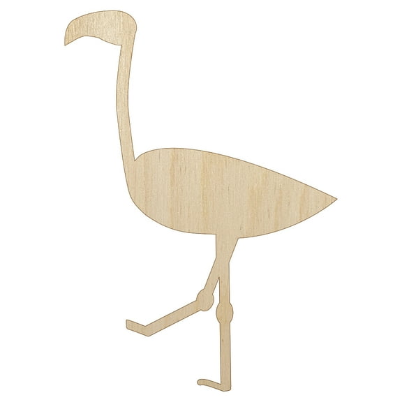 Flamingo Bird Solid Wood Shape Unfinished Piece Cutout Craft DIY Projects - 4.70 Inch Size - 1/8 Inch Thick