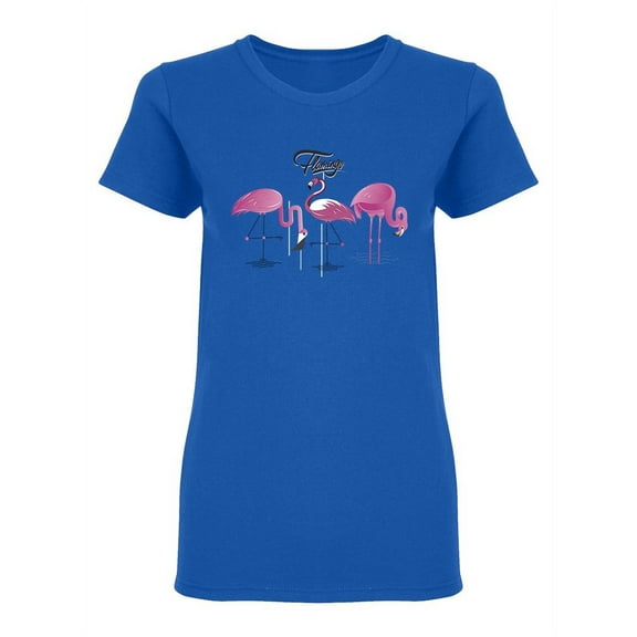 Flamingo Birds Sketch Shaped T-Shirt Women -Image by Shutterstock, Female Medium