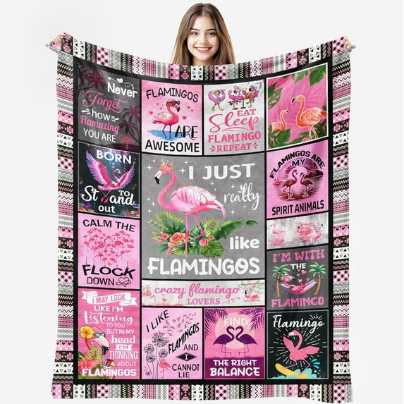 Flamingo Blanket,Flamingo Gifts for Women Girls, Flamingo Gifts, Super Soft Flannel Flamingo Throw Blanket, Flamingo Decor, Gifts for Flamingo Lovers 50"X60"