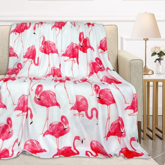 Flamingo Blanket Furry Blankets Flamingo Gifts for Women Girl, Super Soft Warm Flamingo Plush Fluffy Blankets for Livingroom Sofa Couch Bed Traveling Camping (Flamingo, 60x50)