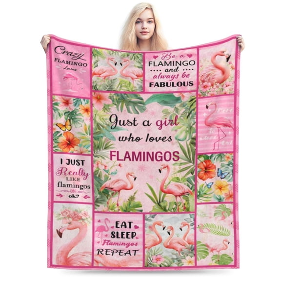 Flamingo Blanket Gifts for Women, Flamingo Throw Blanket for Adult, Birthday Valentine Christmas Flamingos Decor, Aniaml Blankets for Home Bed Couch 50x40