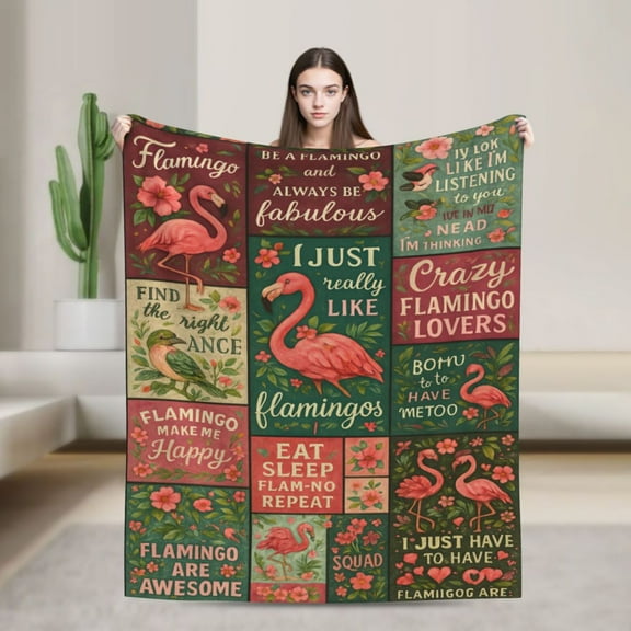 Flamingo Blanket Gifts for Women Girls Flamingo Lovers Stuff Birthday Gifts Decor Soft Flannel Throw Blanket 50x40
