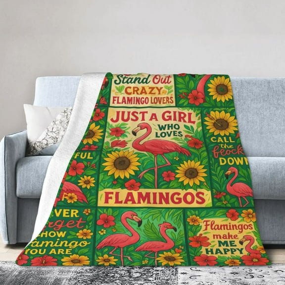 Flamingo Blanket Gifts for Women Girls Flamingo Lovers Stuff Birthday Gifts Decor Soft Flannel Throw Blanket 50x40