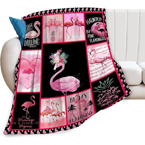 Flamingo Blanket for Girls Women Super Soft Cozy Pink Flamingo Fleece Throw Blanket Warm Plush Fuzzy Fleece Flamingo Animal Flannel Gifts Blankets for Girl Adults Kids 80"x60"