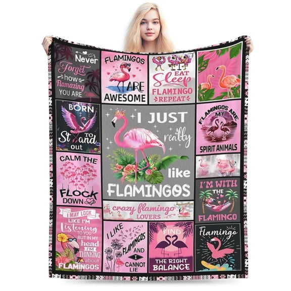 Flamingo Blanket, Soft Flannel Flamingo Throw Blanket 60x50