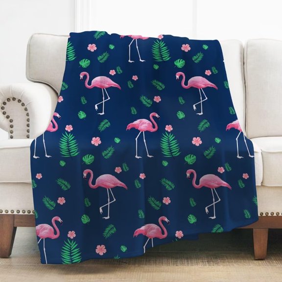 Flamingo Blanket Super Soft Throw Blanket for Bed Couch Sofa Lightweight Travelling Camping Throw for Kids Adults 60"x80"