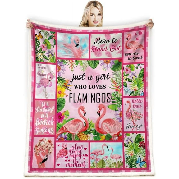 Flamingo Blanket Throw,Flamingo Gifts for Women,Pink Flamingo Gifts for Girls Blanket,Flamingo Christmas Decorations Gifts,Cozy Flamingo Themed Gifts Blanket for Sofa Couch Beds Décor