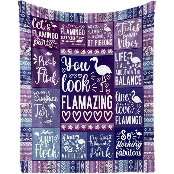 Flamingo Blanket for Boys Girls, Cute Flamingo Themed Design Printed Throw Blankets for Kids Lap, Chair Sofa, Warm Soft Cozy Blanket, 40"x 50"