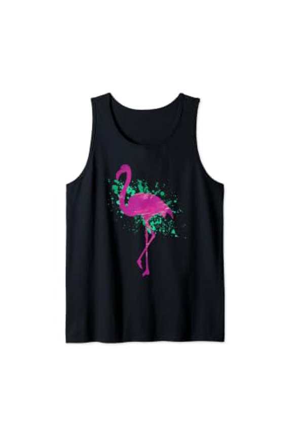 Flamingo Blush Artistic Art Beach Summer Design Tank Top Size S-3XL