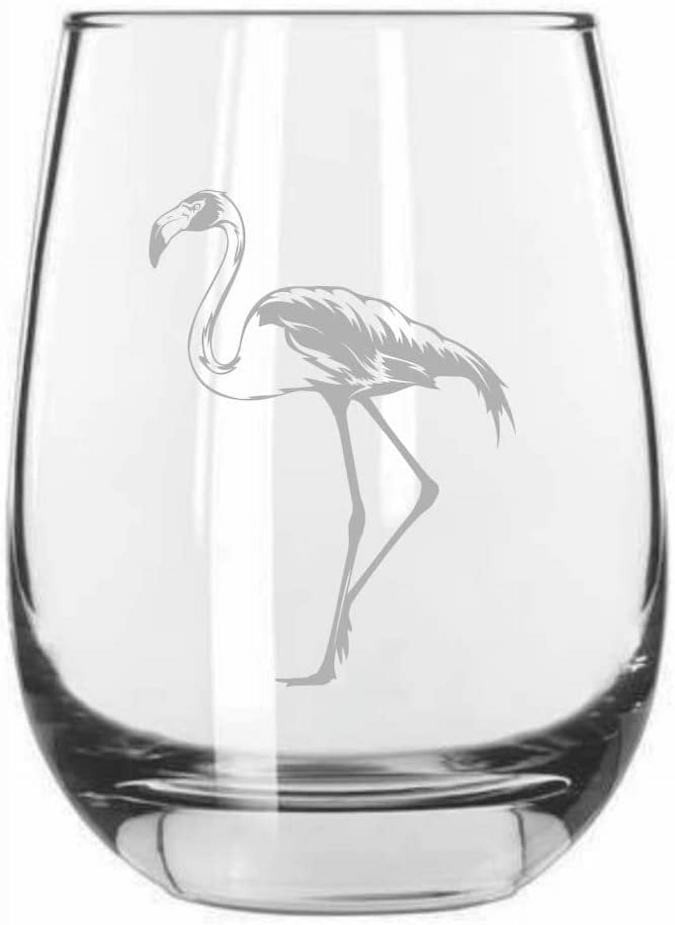 Flamingo Stemless Wine Glass, Flamingo Wine Glasses
