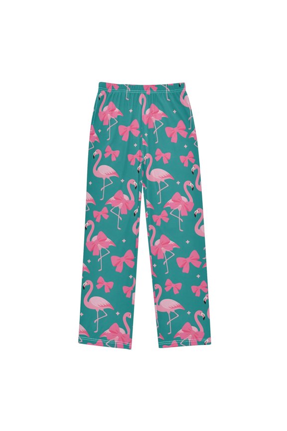Flamingo Bow Pattern Pajama Pants Soft Lightweight Lounge Pants Bottoms Sleep Pants Warm Comfy