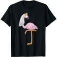 thumbnail image 1 of Flamingo Bride Veil Wedding T-Shirt, 1 of 5