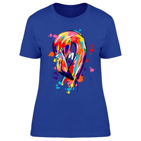 Flamingo Brushstrokes T-Shirt Women -Image by Shutterstock, Female 3X-Large