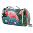 thumbnail image 1 of Flamingo Canvas Outdoor Picnic Blanket - Waterproof Mat for Camping, Beach, Park - Large Size, Foldable, and Durable - Ideal for Family Picnics and Outdoor Adventures - Navy Blue Color, 1 of 6
