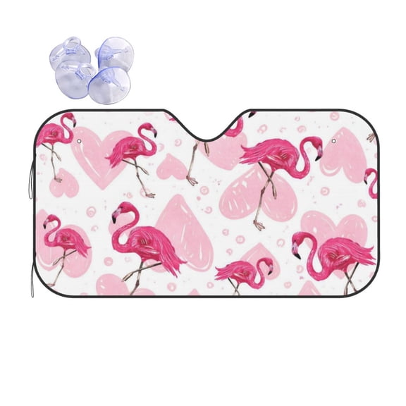 Flamingo Car Windshield Sun Shade Universal Fit Auto Sun Visor Protector