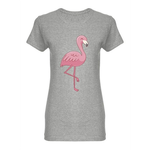 Flamingo Cartoon Shaped T-Shirt Women -Image by Shutterstock, Female Large