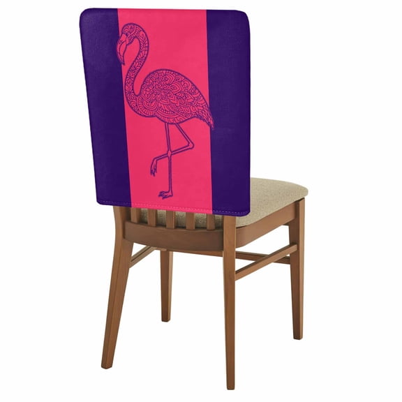 Flamingo Chair Covers Set of 1 Summer Beach Chair Back Covers Stretch Removable Washable Slipcovers Protector for Dining Room Kitchen Party Decor