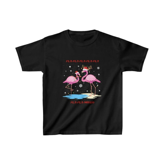 Flamingo Christmas - Kids Heavy Cotton™ Tee