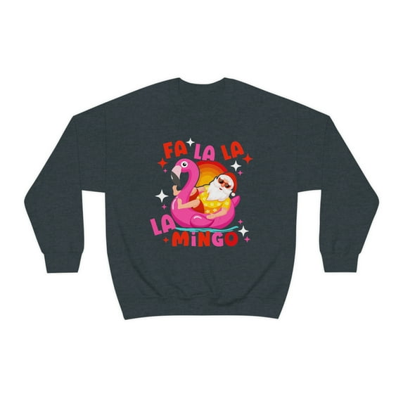 Flamingo Christmas Sweatshirt Beach Christmas Tropical Santa Sweater