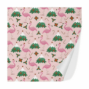 Flamingo Christmas Wrapping Paper 23x58 Inch Pink Christmas Tree and Flamingo Wrapping Paper for Xmas Holiday, Party Celebration