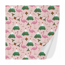 Flamingo Christmas Wrapping Paper 23x58 Inch Pink Christmas Tree and Flamingo Wrapping Paper for Xmas Holiday, Party Celebration