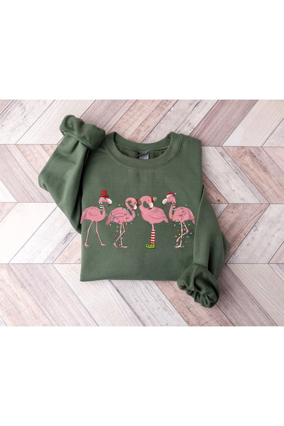 Flamingo Christmas shirt, Flamingo Christmas Shirt For Women,Flamingo Merry Christmas Sweatshirt,Flamingo Lover Gift,Funny Flamingo Shirt