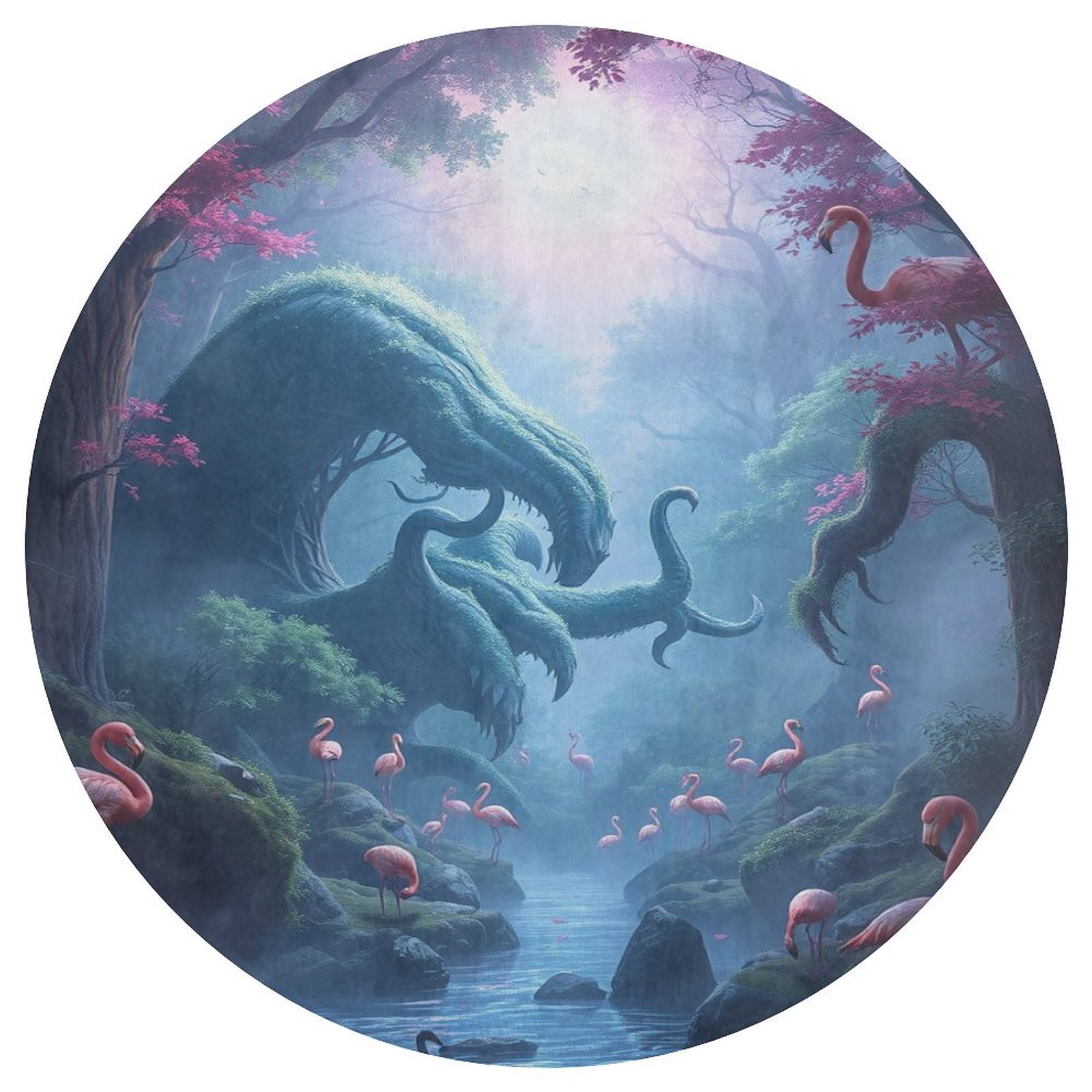 Flamingo Circular Carpet Floor Mat Living Room Sofa Room Bed Rug ...