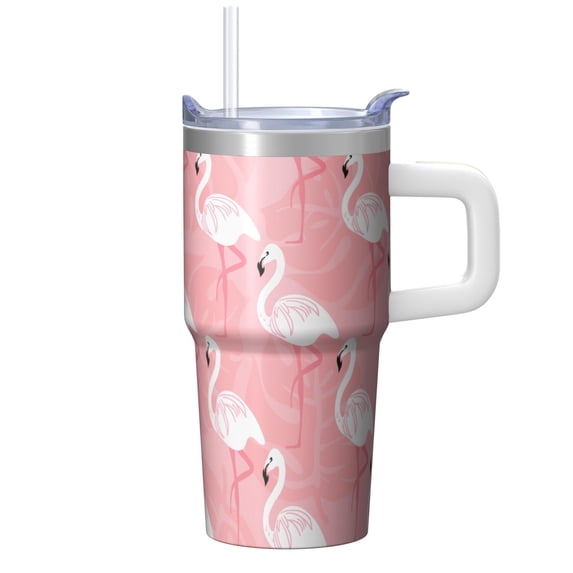 Flamingo Coffee Mug 20OZ with Handle Stainless Steel Insulated Tumbler Cup Leak Proof Double Wall Vacuum Design Gifts for Women Girls on Birthday Christmas Summer