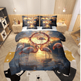 thumbnail image 1 of Flamingo Comforter Set Dream Catcher Lake Ocean Bedding Set Full,Safari Animals Bed in a Bag,Exotic Bohemian Decor(Comforter+Fitted+Flat Sheet+2 Pillowcases+2 Throw Pillow Covers) 7 Pieces Bed Set, 1 of 5