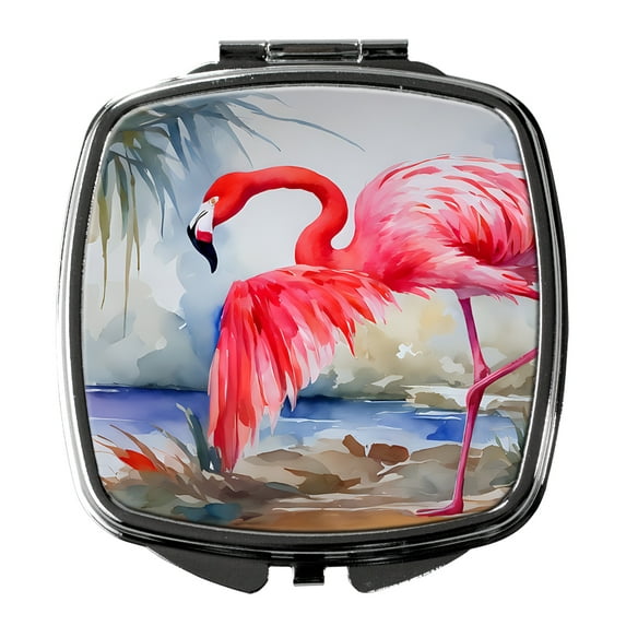 Flamingo Compact Mirror 2.75 in x 3 in