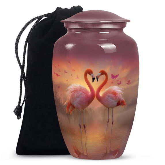 Flamingo Cremation Urns For Ashes Women, Funeral Memorial Urn For Baby Girl, Large Decorative Urn For Human Ashes, Urns For Ashes For Adult Male & Female (Size-10inch)