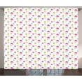 thumbnail image 1 of Ambesonne Flamingo Curtains 2 Panel Set, Summer Ice Cream Berry, 108" x 90", Multicolor, 1 of 3