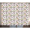 thumbnail image 1 of Ambesonne Flamingo Curtains 2 Panel Set, 80s Memphis Colorful, 108" x 108", Multicolor, 1 of 3