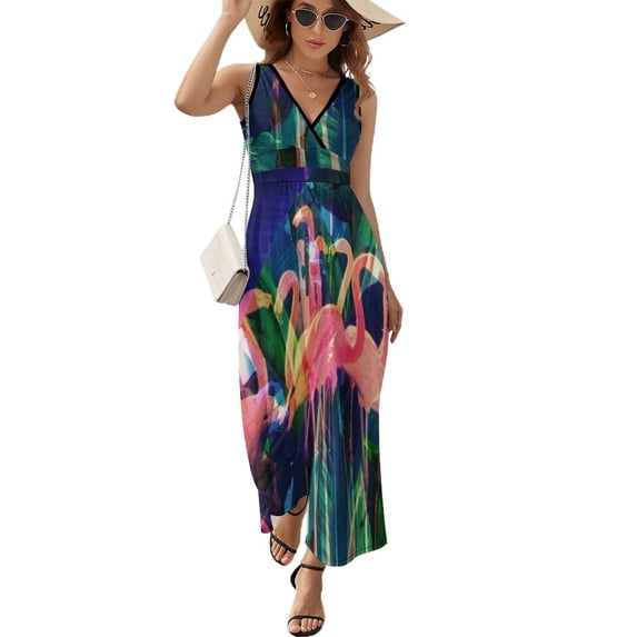 Flamingo Dance Sleeveless Dress Women's clothing dresses women summer women party dresses