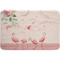 Flamingo Decor Bath Mat Girls Pink Flamingo Bathroom Rugs Cute Animal