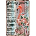 thumbnail image 1 of Flamingo Decor Bathroom Ocean Sassy Since Birth Salty By Vacation Time Wine Lovers Beach Flamingo Metal Sign Decor Tin Aluminum Sign Wall Art Metal Poster for Home Party Bathroom Outdoor 12x8 inch, 1 of 7
