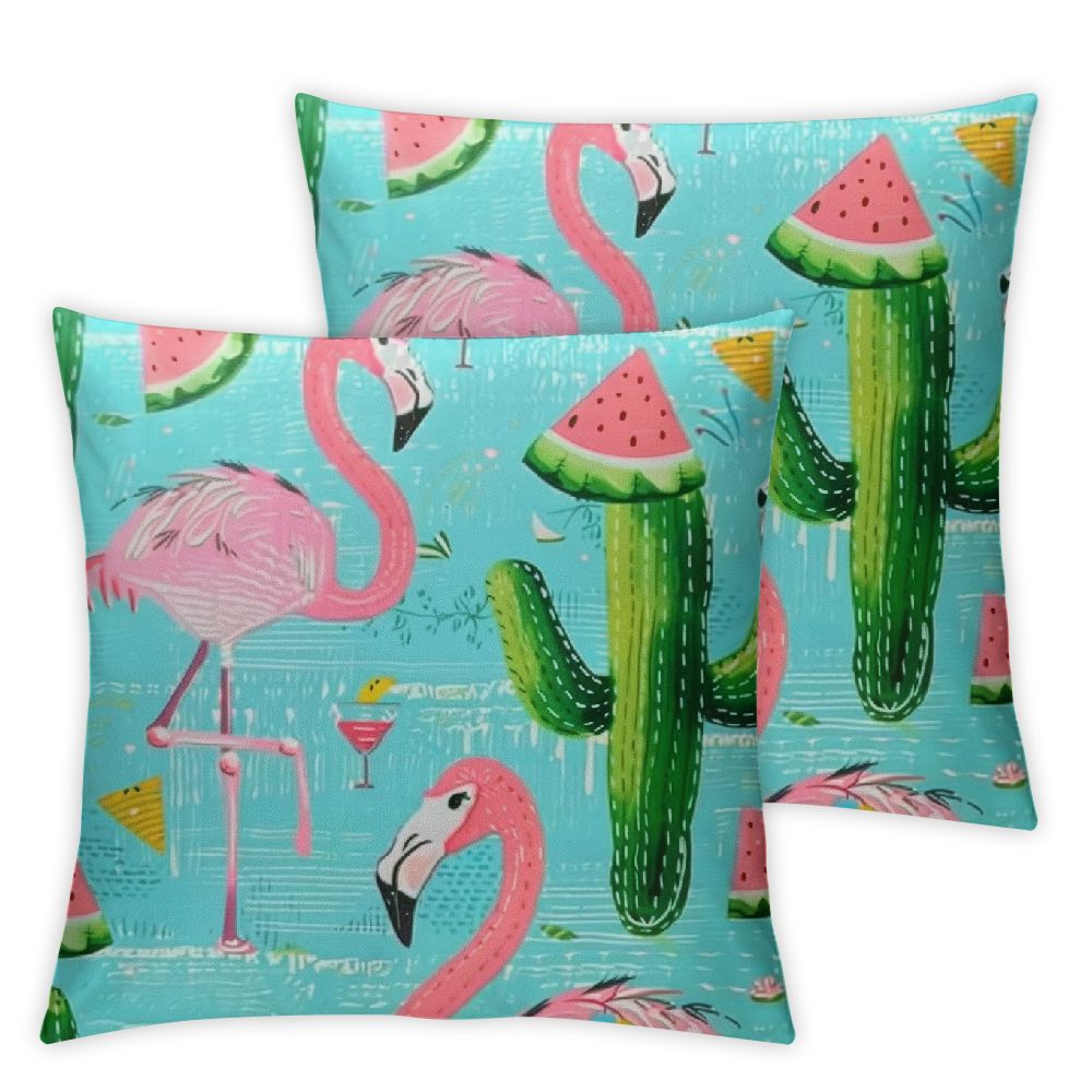 Flamingo Decorative Covers for Couch 18x18 Inch Square Pillow Cases