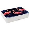 thumbnail image 1 of Flamingo Decorative PU Leather Earring and Jewelry Organizer Box with Removable Compartment, Portable, 1 of 6
