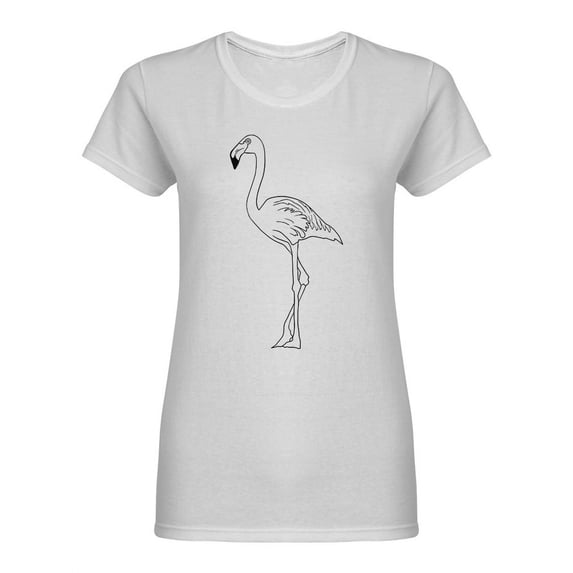Flamingo Doodle Design Shaped T-Shirt Women -Image by Shutterstock, Female Large
