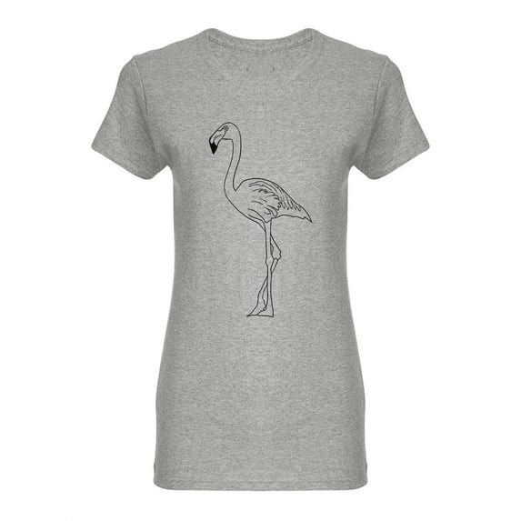 Flamingo Doodle Design Shaped T-Shirt Women -Image by Shutterstock, Female Medium